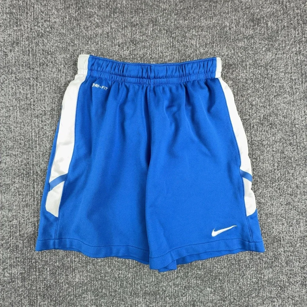 Nike Shorts Mens Small Blue Mesh 9 Inseam Dri-FIT Basketball Gym Colorblock